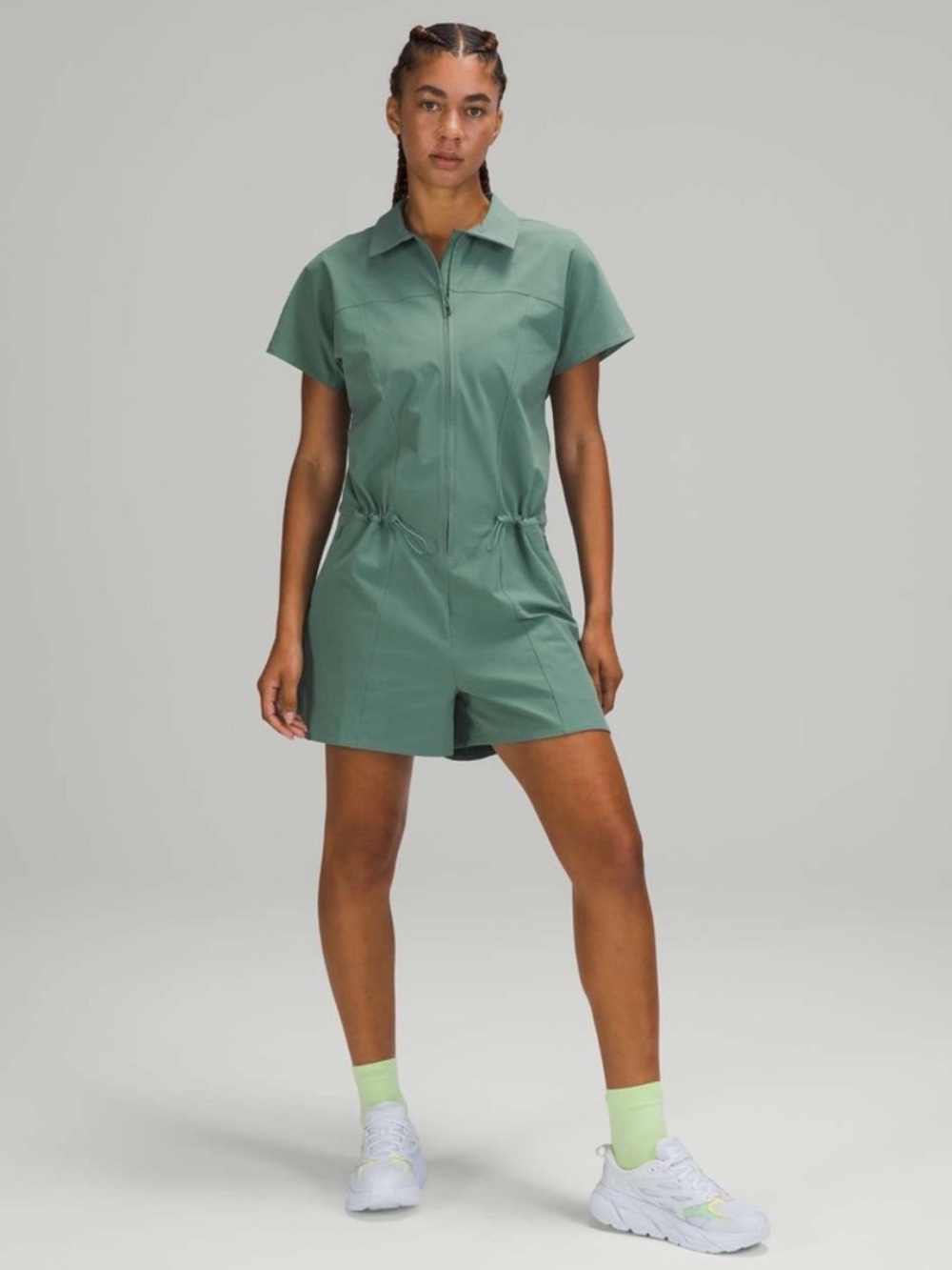 NEW Lululemon Stretch Rib Pocketed‎ Romper Tidewater Teal Size 6